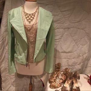 VICTORIA SECRET leather moto jacket